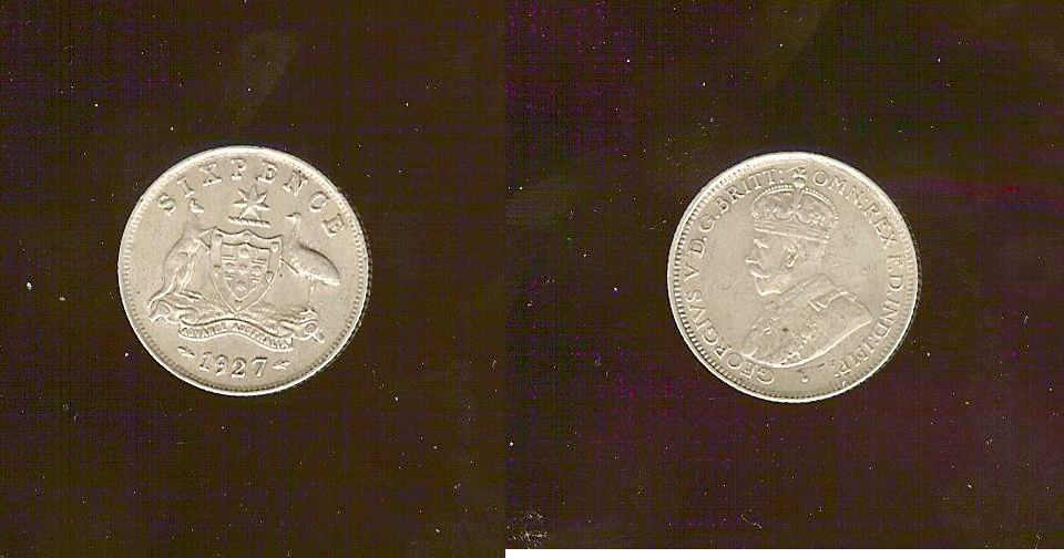 AUSTRALIE 6 pence Georges V 1927 TTB+